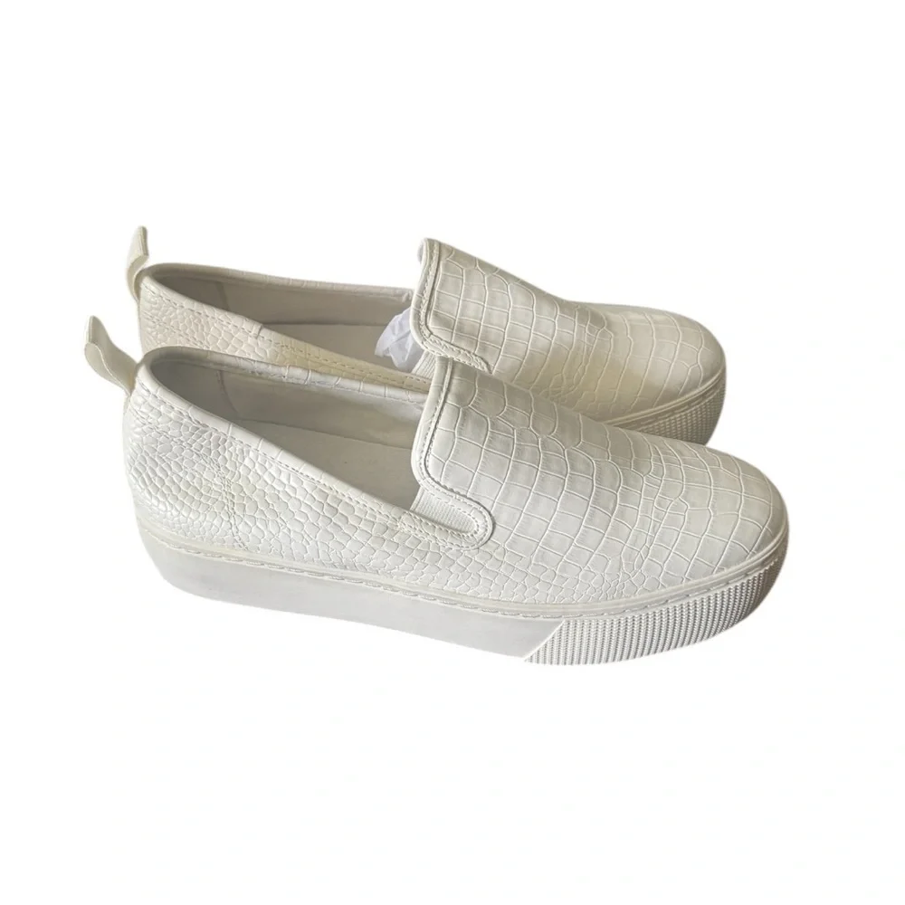 ABOUND Norah White Croc-Embossed Slip-On platform Sneakers size 9